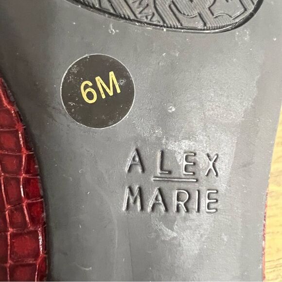 Alex Marie Red Patent Loafers Womens 6M Alligator Flats Round Toe Shoes - Picture 8 of 9